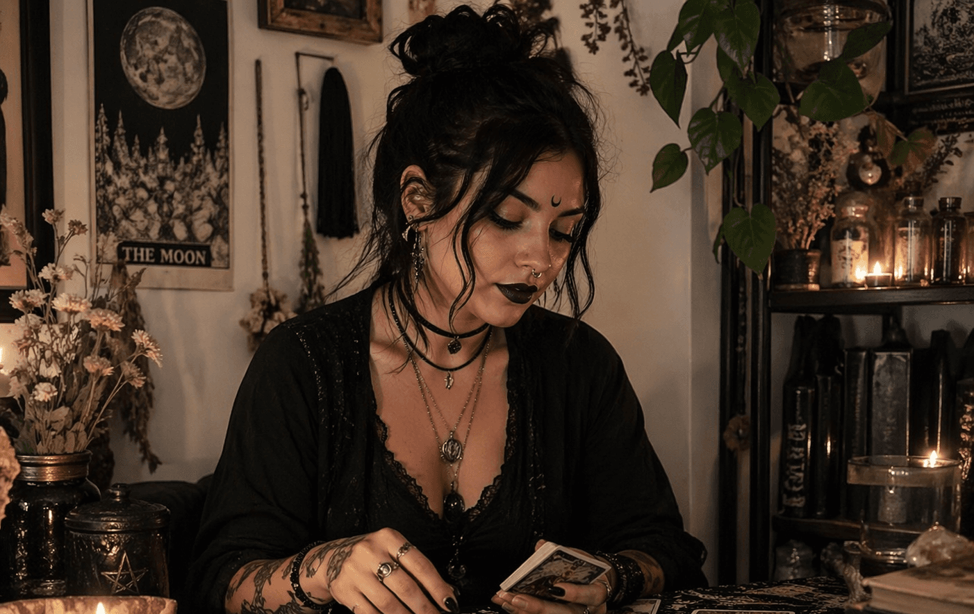 Cecilia at Brigid's Flame reading tarot