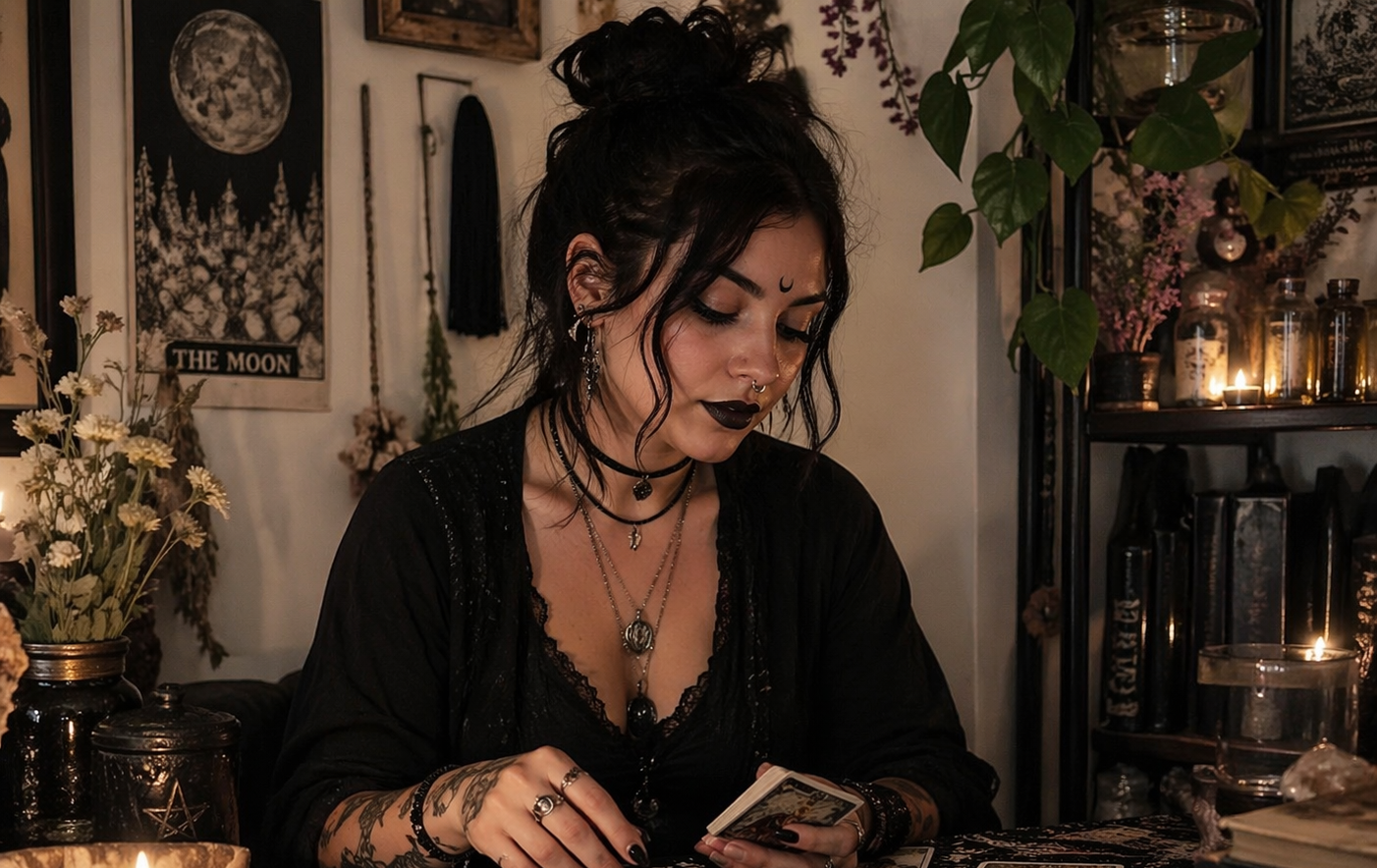 Cecilia at Brigid's Flame reading tarot